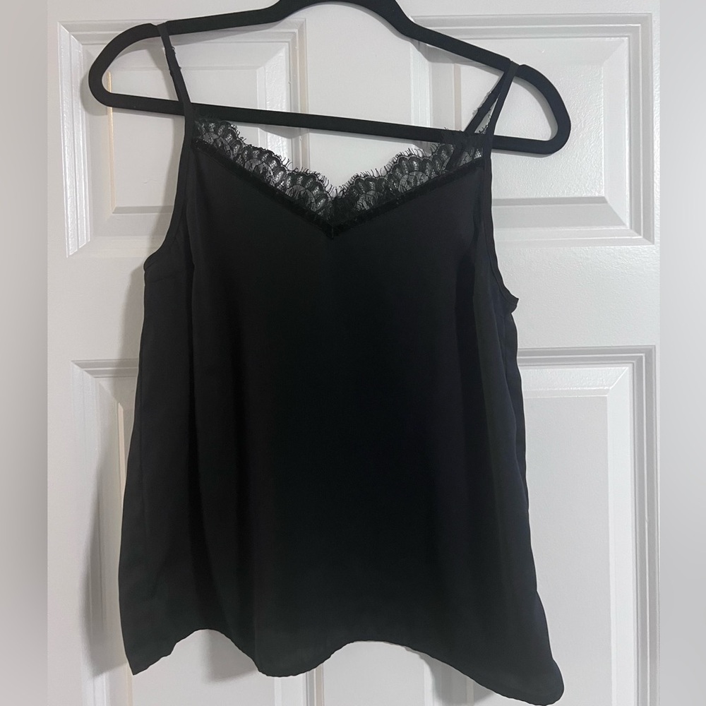 Elegant Black Lace Trim Abercrombie & Fitch Cami Top